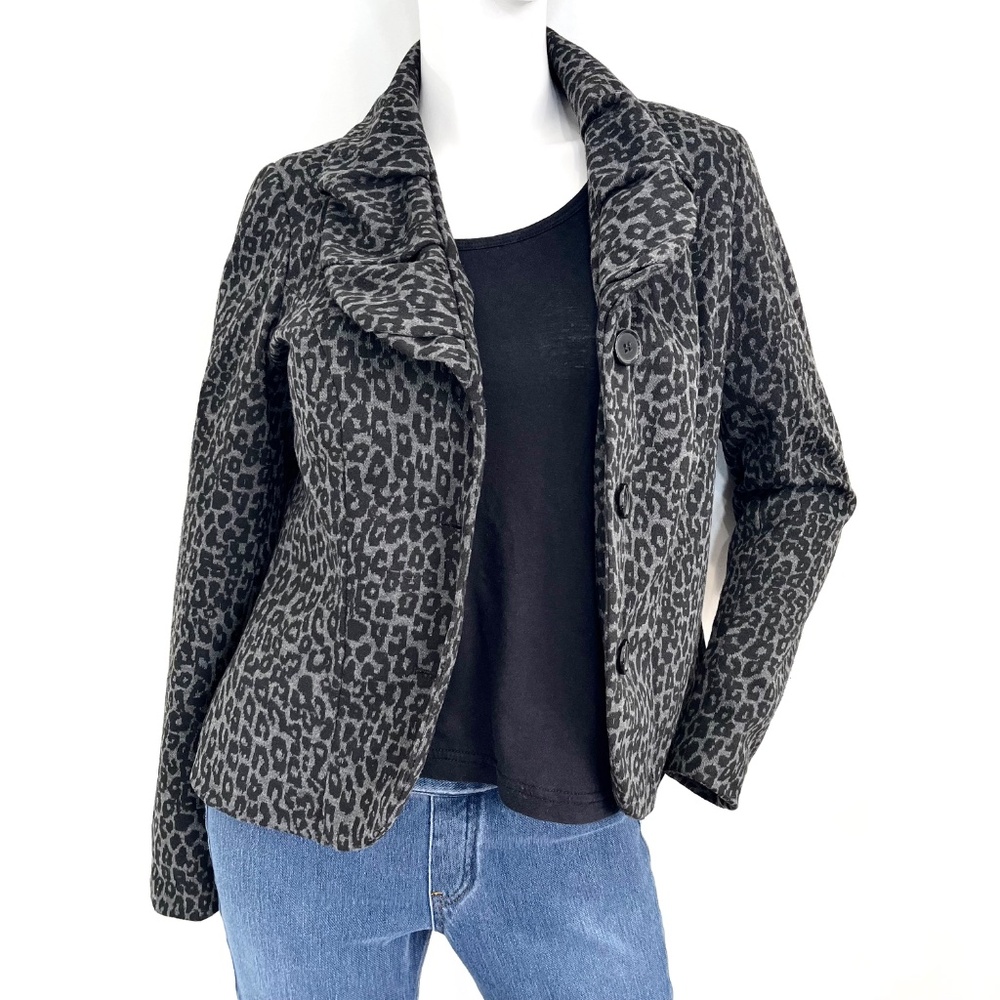 Carole Little Gray Animal Print Knit Jacket